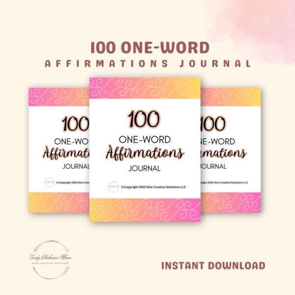 100 One-Word Affirmations Journal Mockup