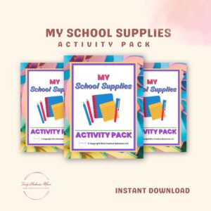 My School Supplies Activity Pack Mockup